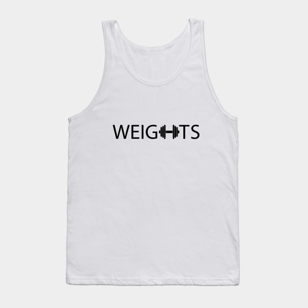 Weights typographic logo design Tank Top by DinaShalash